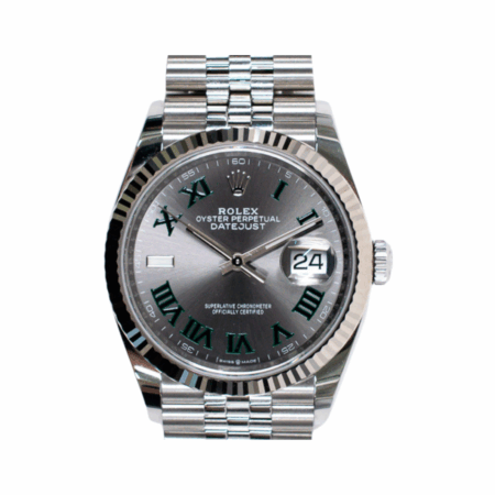 Rolex Datejust 41 Stainless Steel and White Gold Wimbledon Roman Dial 126334