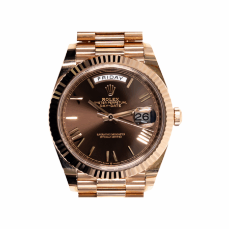 Rolex Day-Date 40 Rose Gold Chocolate Roman Dial 228235