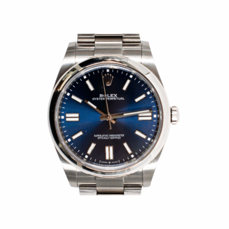 Rolex Oyster Perpetual 41 Stainless Steel Blue Stick Dial 124300