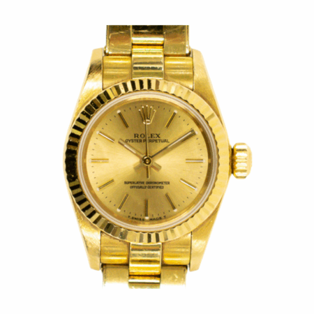 Rolex Oyster Perpetual 26 Yellow Gold Champagne Dial 67198