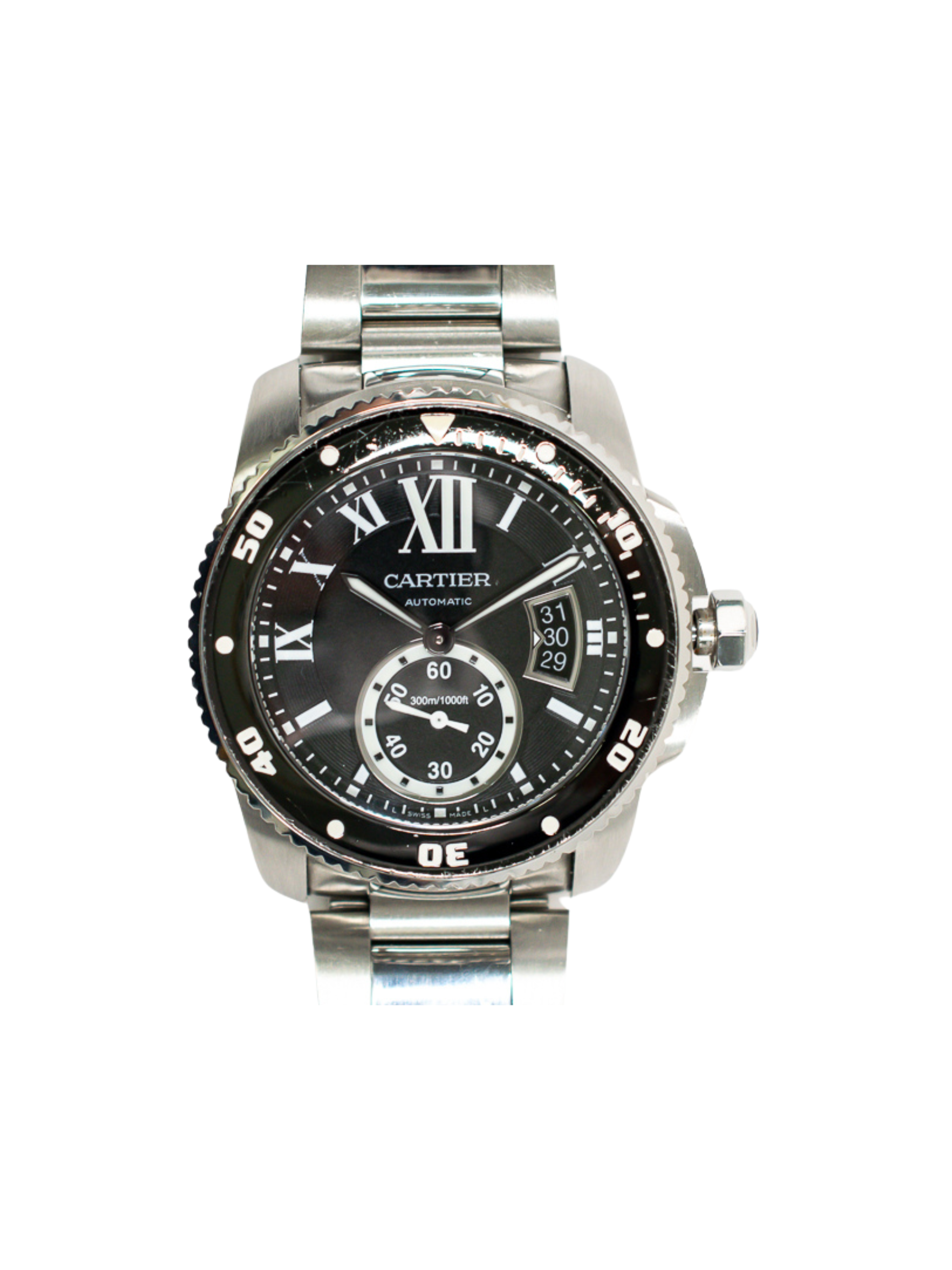 Cartier Calibre De Cartier Diver Stainless Steel Black Roman Dial W7100057