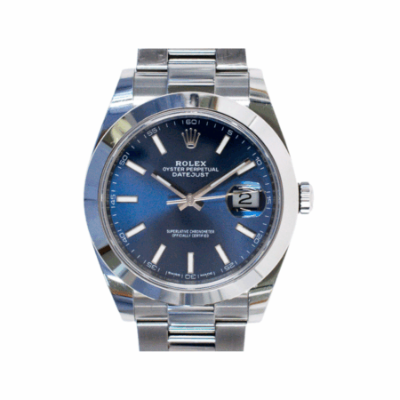 Rolex Datejust 41 Stainless Steel Blue Stick Dial 126300