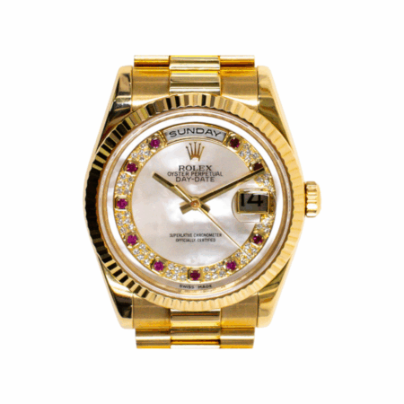 Rolex Day-Date Yellow Gold MOP Pave and Rubies Dial 118238NMR