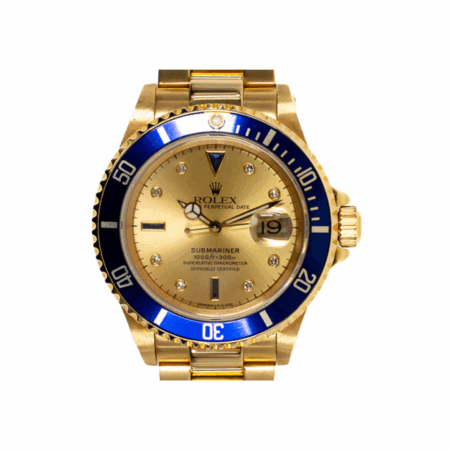 Rolex Submariner Date Yellow Gold Champagne Diamond Dial 16618SG