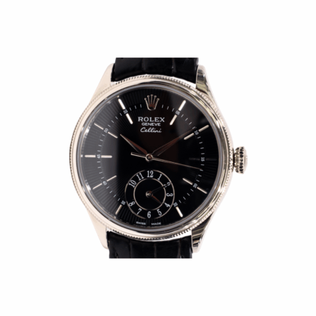 Rolex Cellini Dual Time White Gold Black Dial 50529