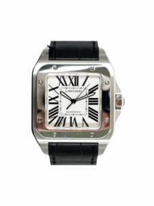 Cartier Santos 100 Stainless Steel White Roman Dial W20073X8