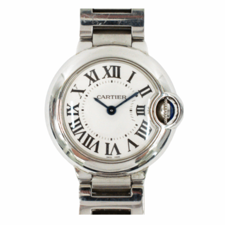 Cartier Ballon Bleu Stainless Steel Ivory Roman Dial W69010Z4