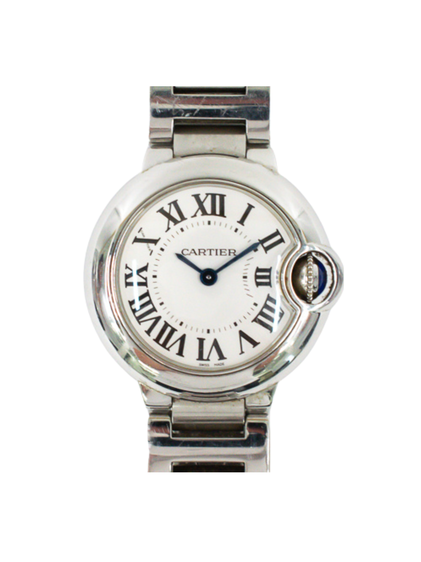 Cartier Ballon Bleu Stainless Steel Ivory Roman Dial W69010Z4