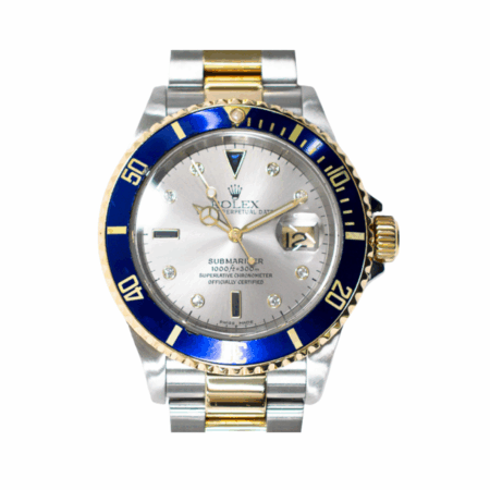 Rolex Submariner Date Stainless Steel and Yellow Gold Silver Diamond Dial 16613SG