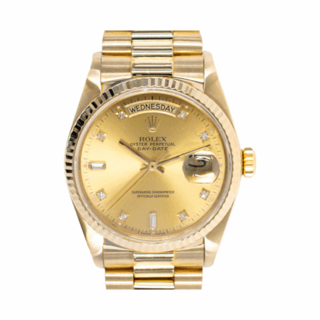 Rolex Day-Date 36 Yellow Gold Champagne Diamond Dial 18038A