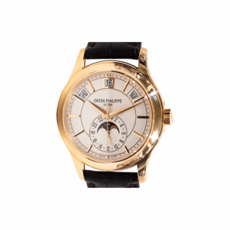 Patek Philippe Annual Calendar Moon Phases Rose Gold White Dial 5205R-001
