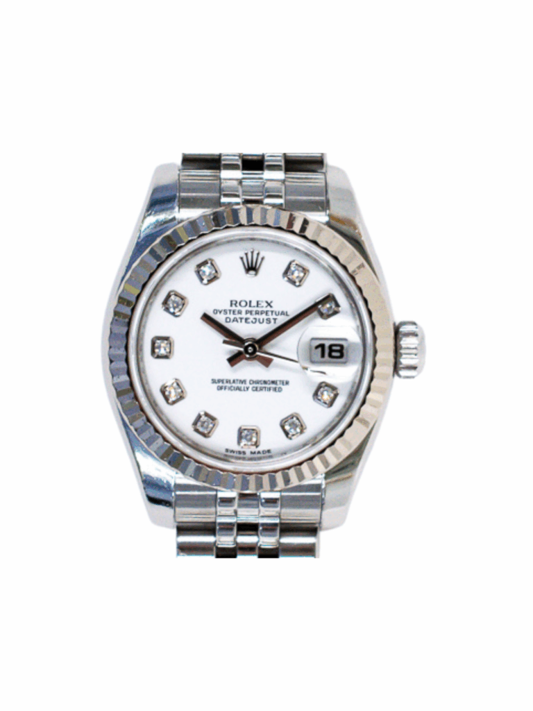 Rolex Lady-Datejust Stainless Steel/White Gold White Diamond Dial 179174G