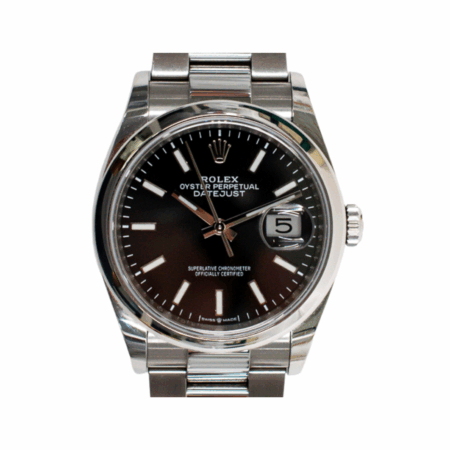 Rolex Datejust Domed Bezel Stainless Steel Black Dial 126200