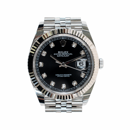 Rolex Datejust 41 Stainless Steel/ White Gold Black Diamond Dial 126334G
