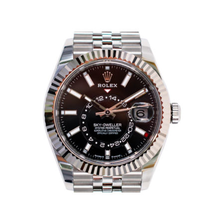Rolex Sky-Dweller Stainless Steel/White Gold Black Stick Dial 336934