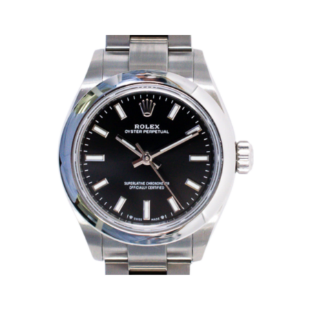 Rolex Oyster Perpetual 28 Stainless Steel Black Stick Dial 276200