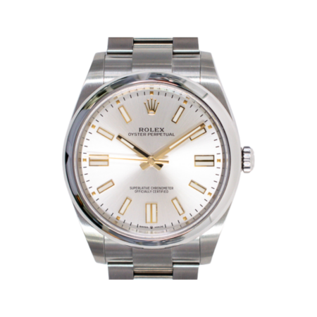 Rolex Oyster Perpetual 41 Stainless Steel Silver Stick Dial 124300