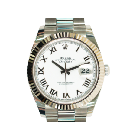 Rolex Datejust 41 White Gold and Stainless Steel White Roman Dial 126334
