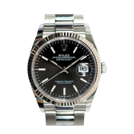 Rolex Datejust 36 Stainless Steel and White Gold Black Dial 126234