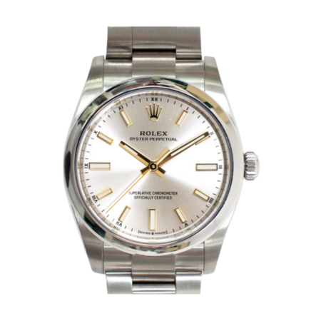 Rolex Oyster Perpetual 34 Stainless Steel Silver Stick Dial 124200
