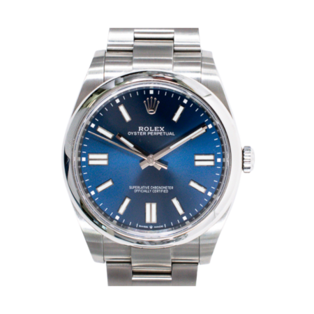 Rolex Oyster Perpetual 41 Stainless Steel Blue Stick Dial 124300