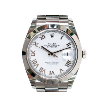Rolex Datejust 41 Stainless Steel White Roman Dial 126300