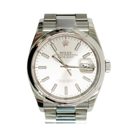 Rolex Datejust 36 Stainless Steel Domed Bezel Silver Dial 126200