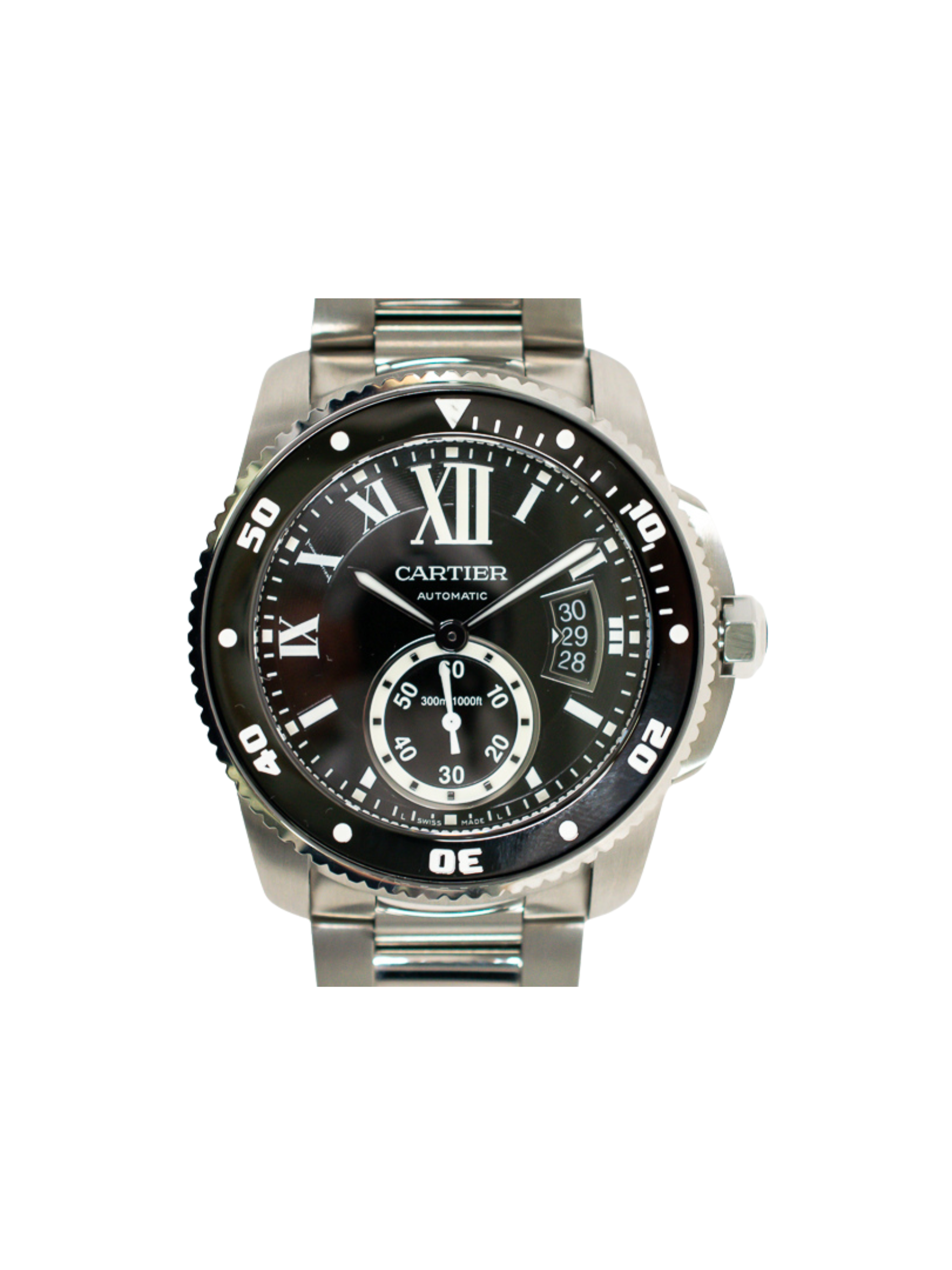 Cartier Calibre De Cartier Diver Stainless Steel Black Roman Dial W7100057