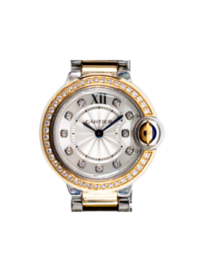 Cartier Ballon Bleu Stainless Steel/Rose Gold Silver Diamond Dial WE902076