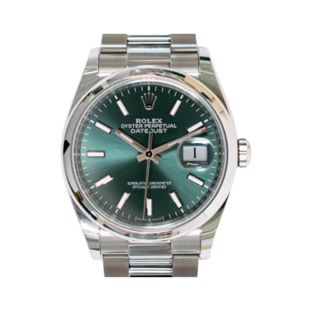 Rolex Datejust 36 Domed Bezel Stainless Steel Green Dial 126200