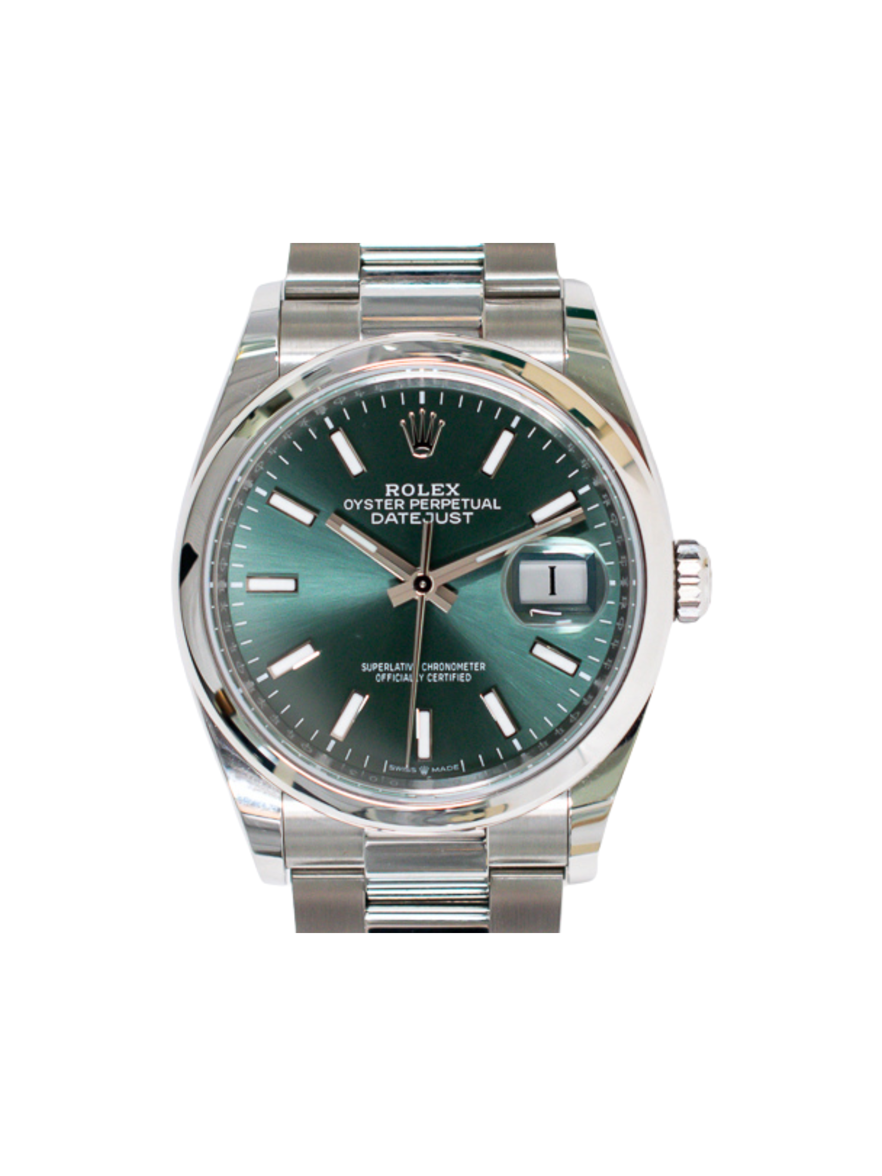 Rolex Datejust 36 Domed Bezel Stainless Steel Green Dial 126200
