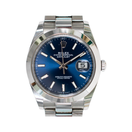 Rolex Datejust 41 Stainless Steel Blue Stick Dial 126300