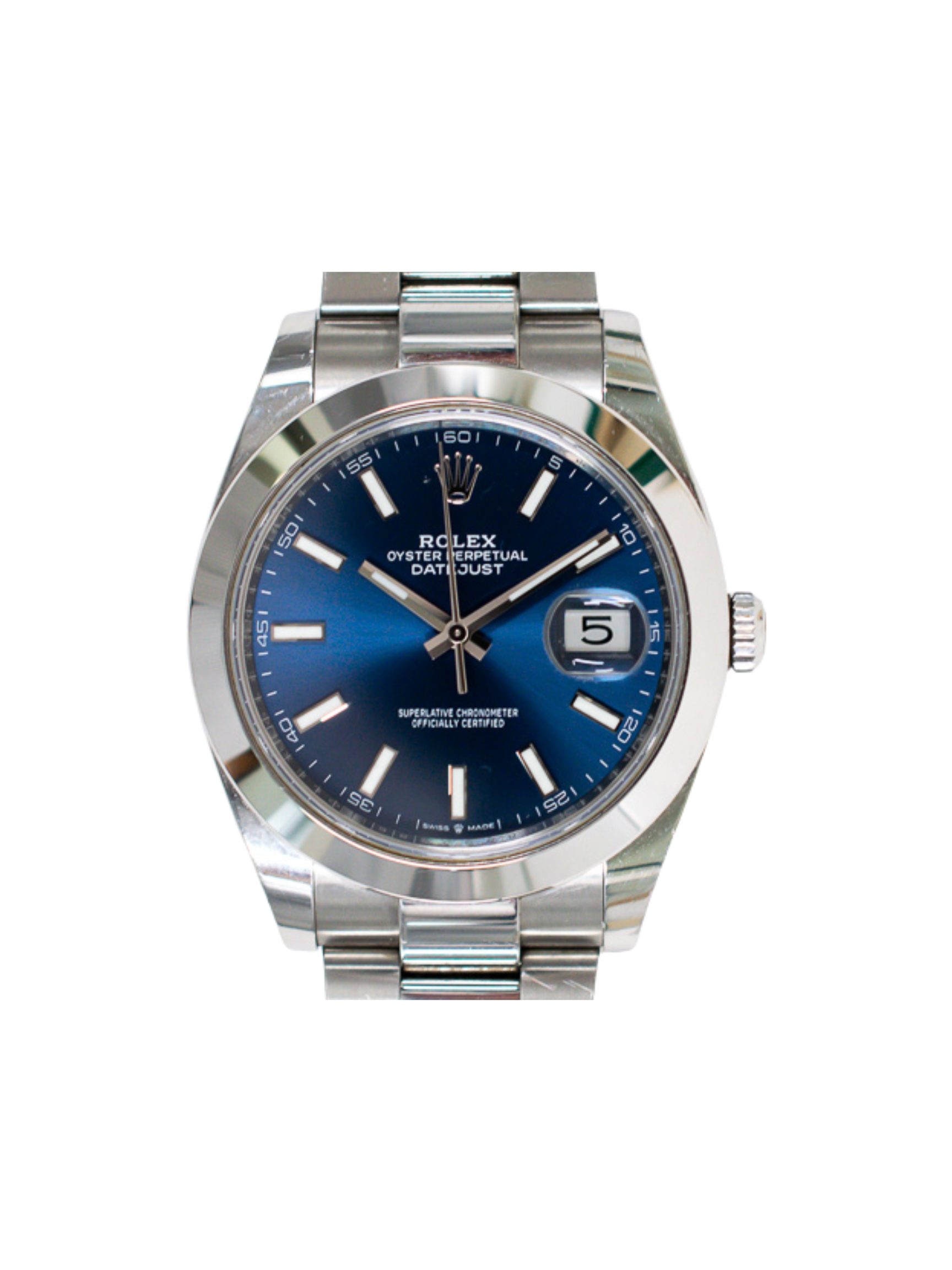 Rolex Datejust 41 Stainless Steel Blue Stick Dial 126300