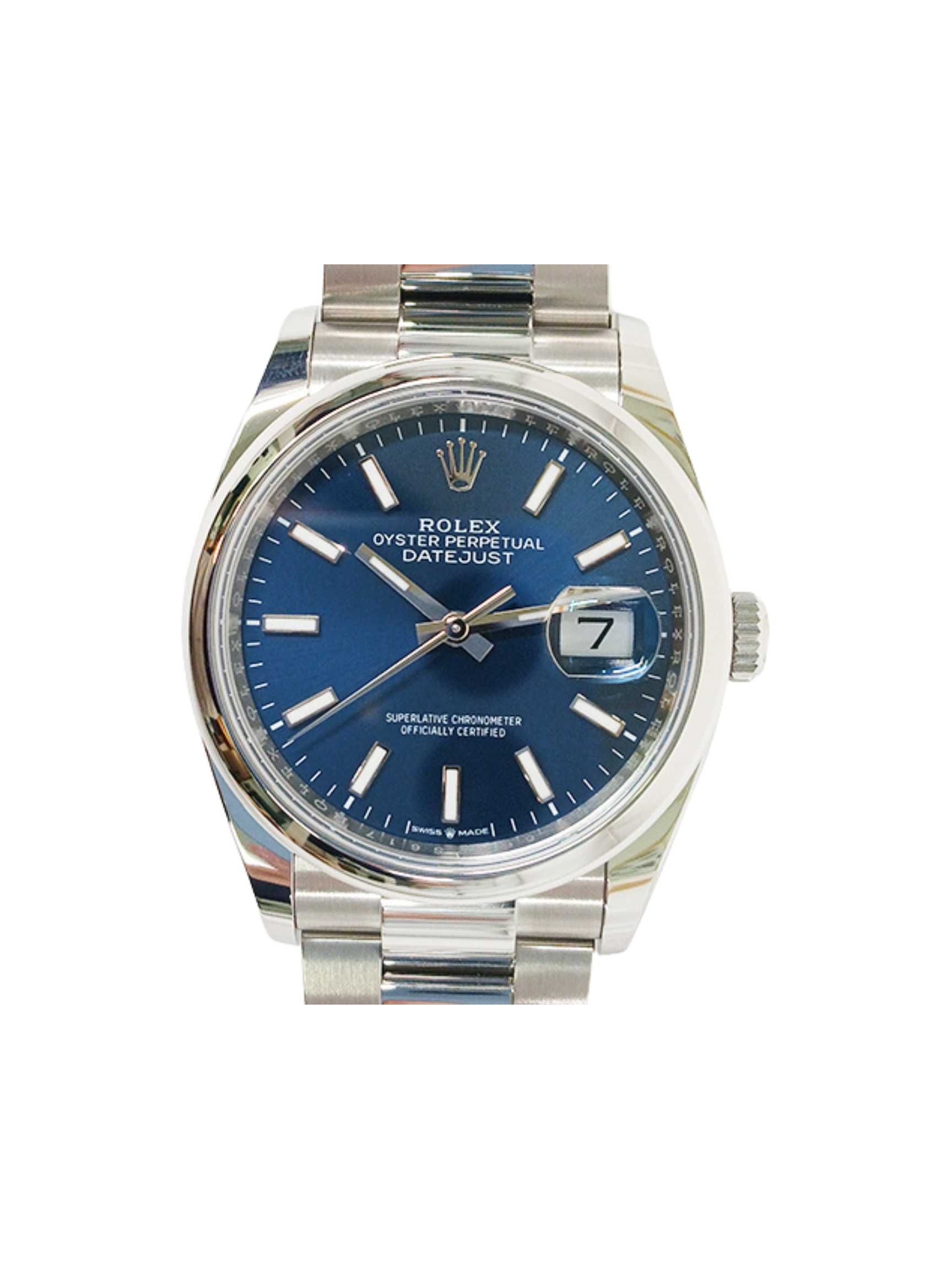 Rolex Datejust 36 Stainless Steel Smooth Bezel Blue Dial 126200