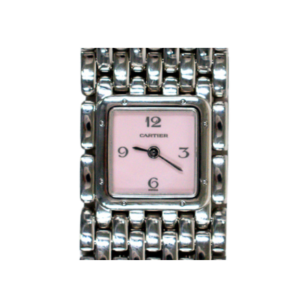 Cartier Panthère Ruban Stainless Steel Pink Arabic Dial W61003T9
