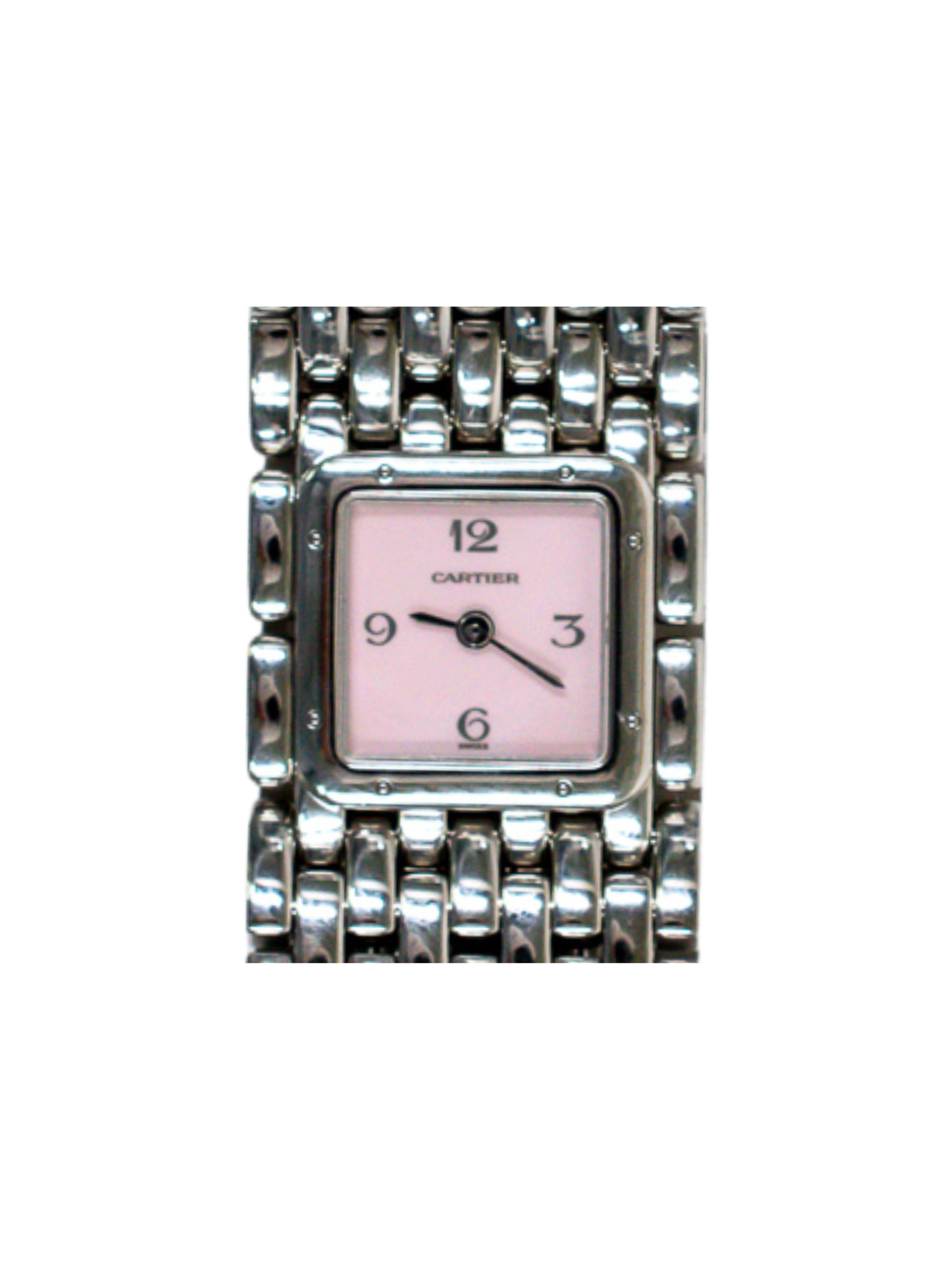Cartier Panthère Ruban Stainless Steel Pink Arabic Dial W61003T9