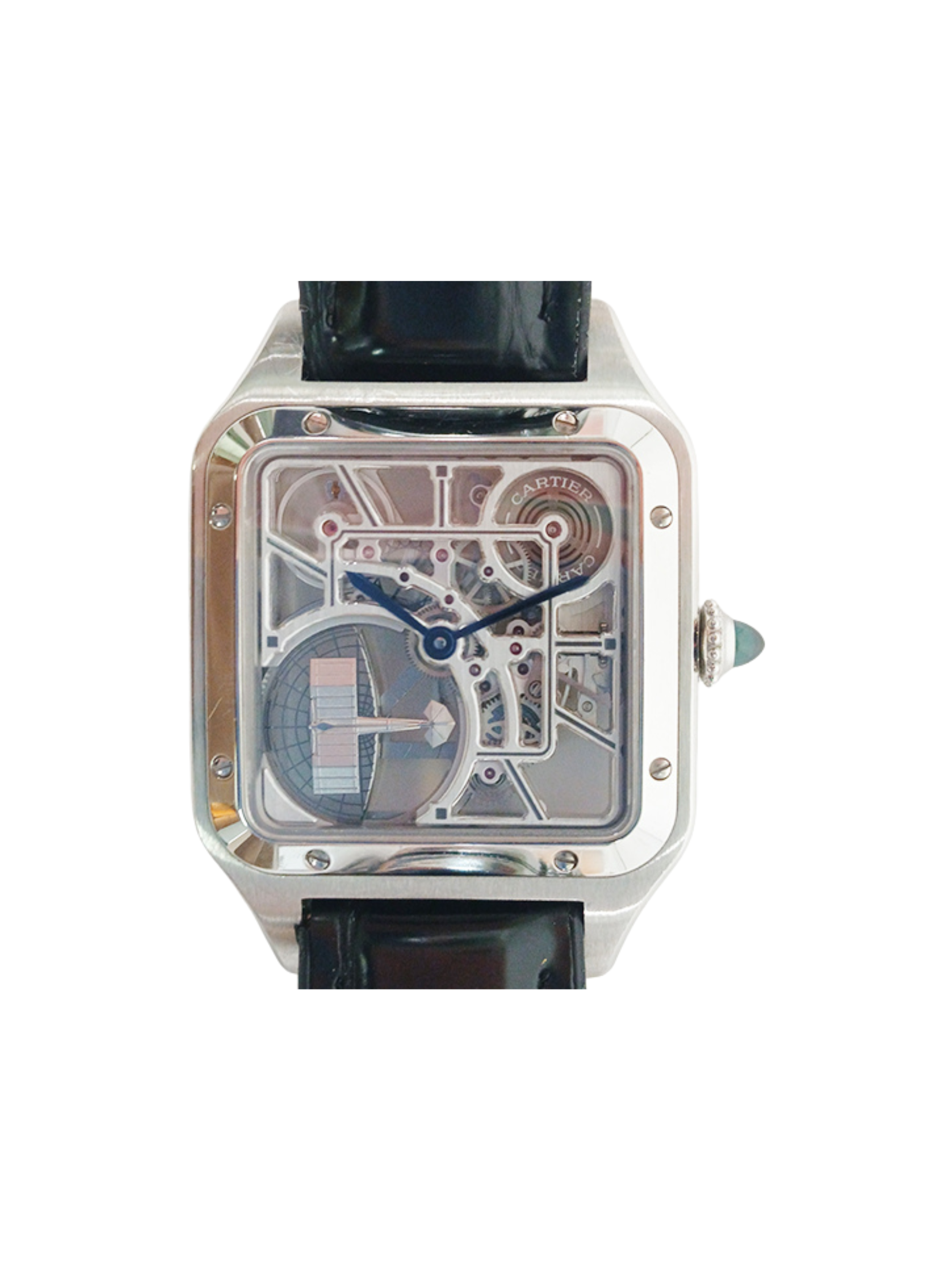 Cartier Santos-Dumont Stainless Steel Skeleton Dial WHSA0032