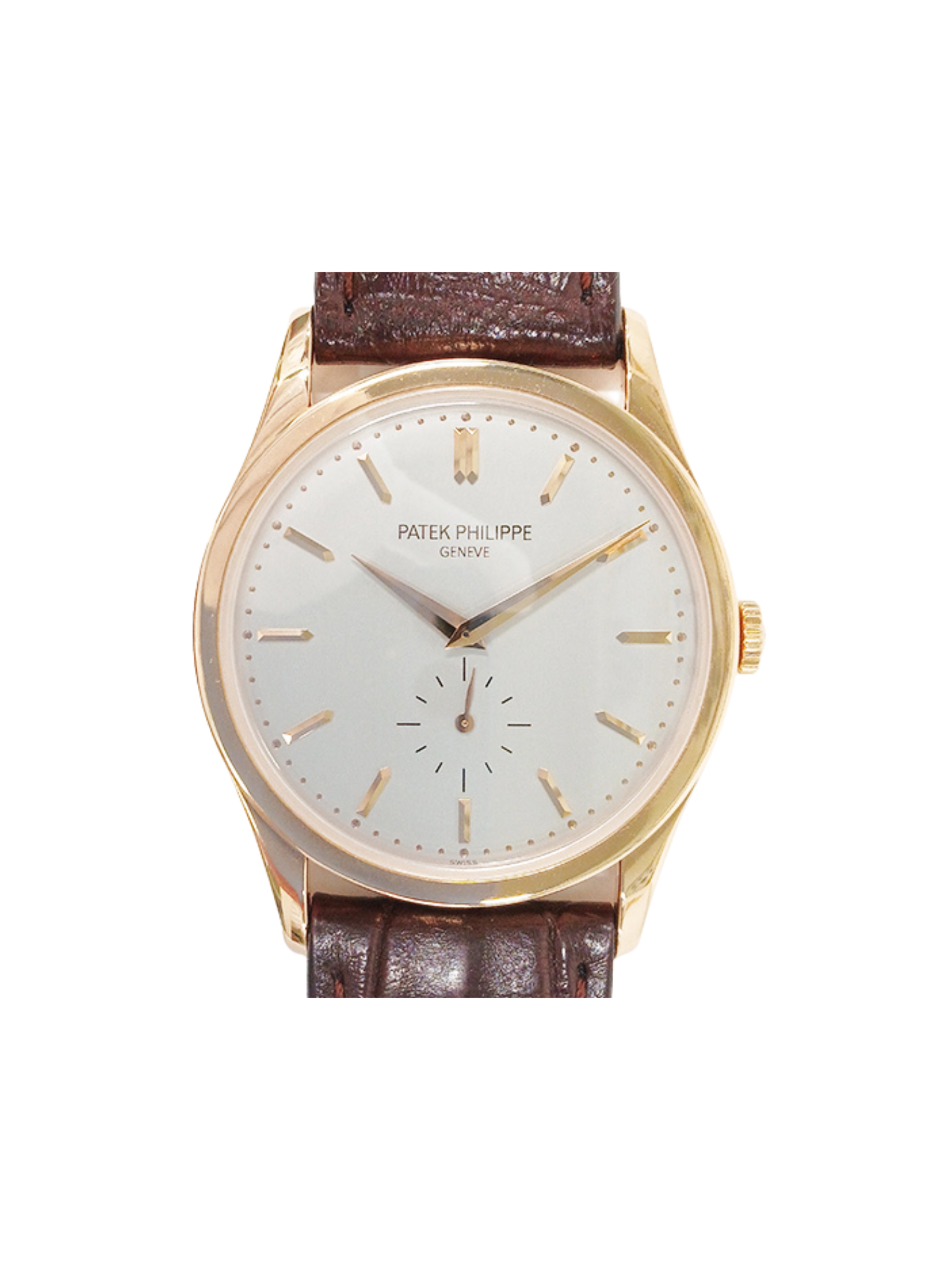 Patek Philippe Calatrava Rose Gold Silver Stick Dial 5196R-001