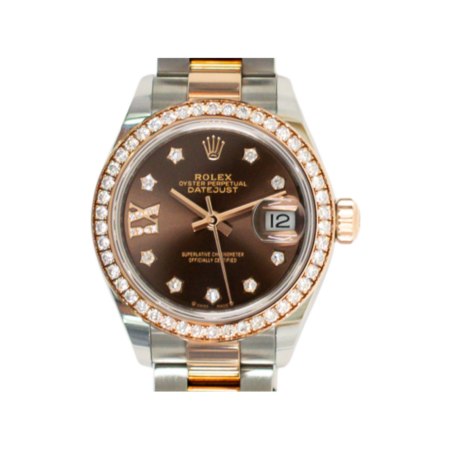Rolex Lady-Datejust Diamond Bezel Steel/Rose Gold Chocolate Dial 279381RBR