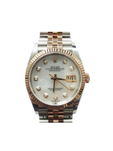 Rolex Datejust 36 Rose Gold and Steel White MOP Diamond Dial 126231