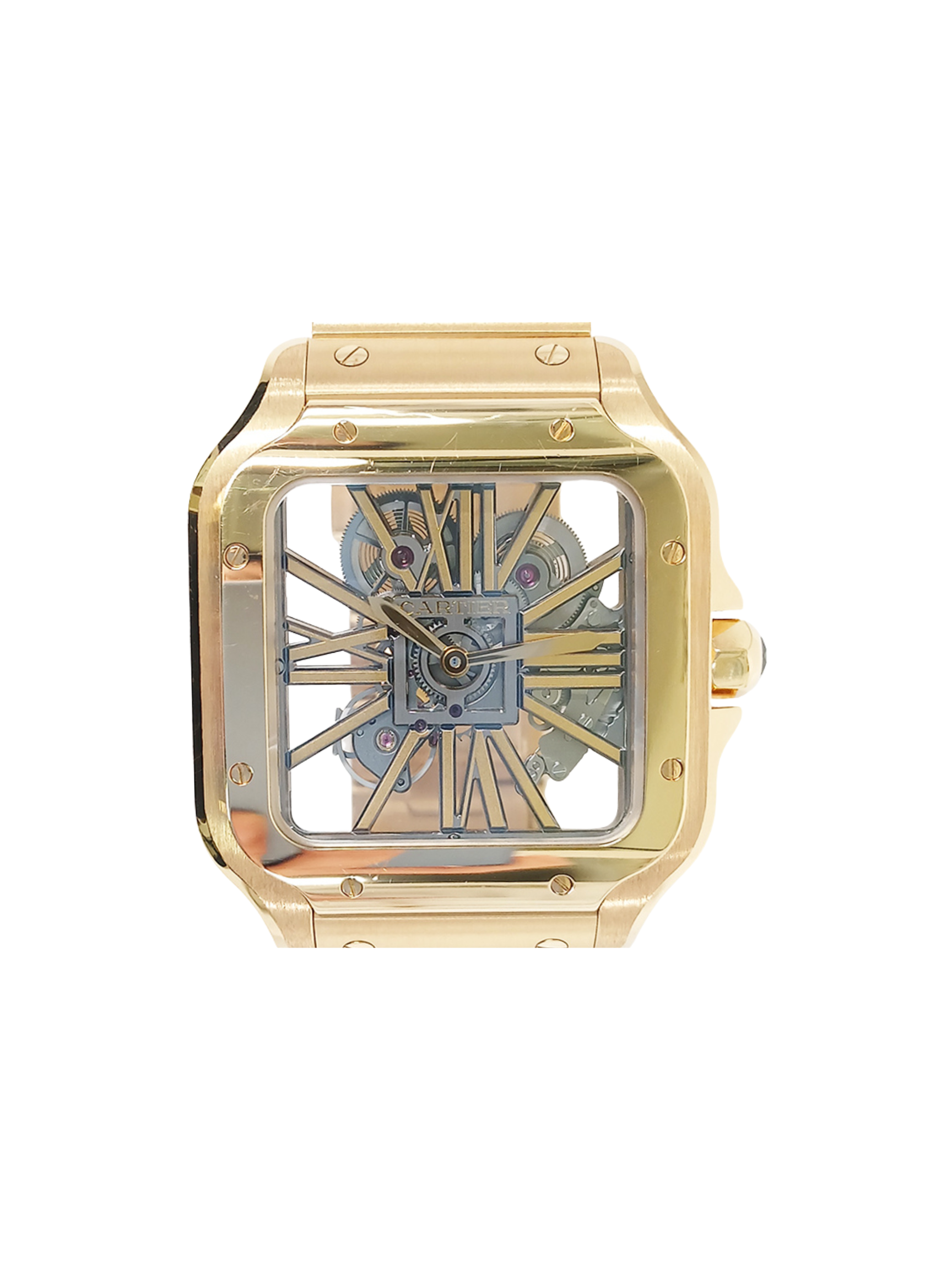Cartier Santos de Cartier Yellow Gold Skeleton Dial WHSA0042