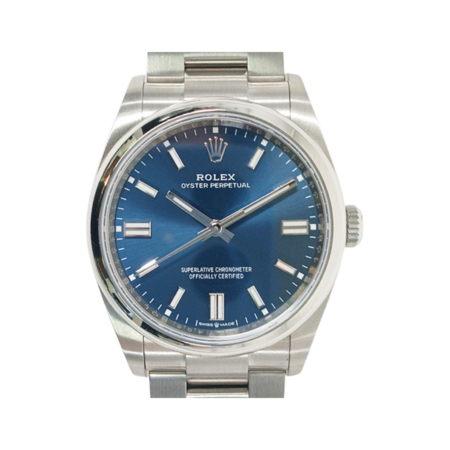 Rolex Oyster Perpetual Stainless Steel Blue Stick Dial 126000