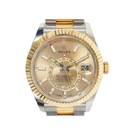Rolex Sky-Dweller Stainless Steel Yellow Gold Champagne Dial 326933