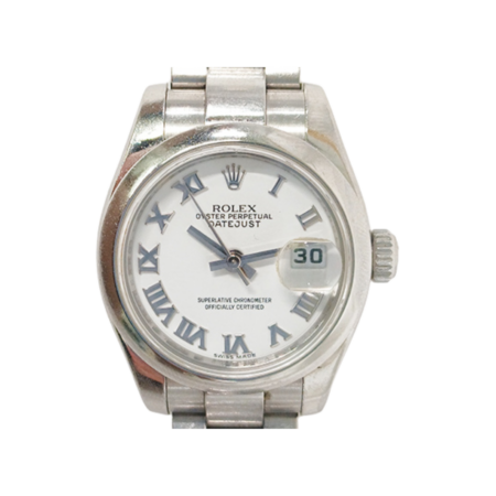 Rolex Lady-Datejust Stainless Steel White Roman Dial 179160