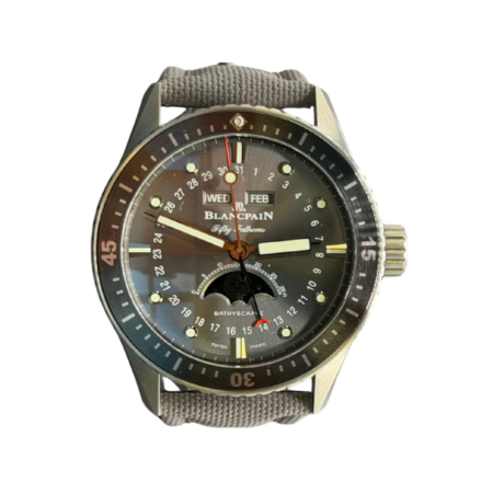 Blancpain Fifty Fathoms Bathyscaphe Quantieme Complet Phases Titanium Dark Grey Dial 5054-1210-G52A