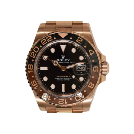 Rolex GMT-Master II Rose Gold "Root Beer" Black Dial 126715CHNR