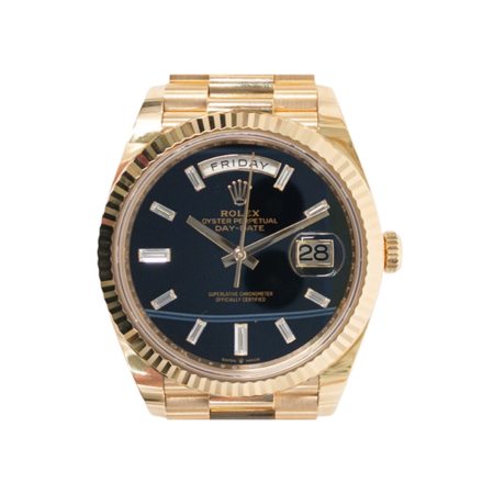 Rolex Day-Date 40 Yellow Gold Onyx Diamond Dial 228238A