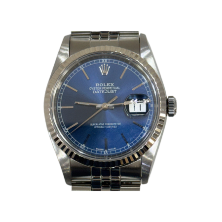 Rolex Datejust 36 Stainless Steel and White Gold with Blue Dial 16234