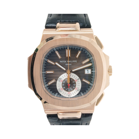 Patek Philippe Nautilus Flyback Chronograph Rose Gold Brown Stick Dial 5980R-001