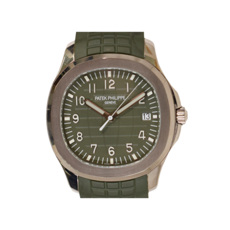 Patek Philippe Aquanaut Date Sweep White Gold Green Arabic Dial 5168G-010